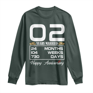 Vintage 2nd Wedding Anniversary Long Sleeve Shirt Two Years Married Gift