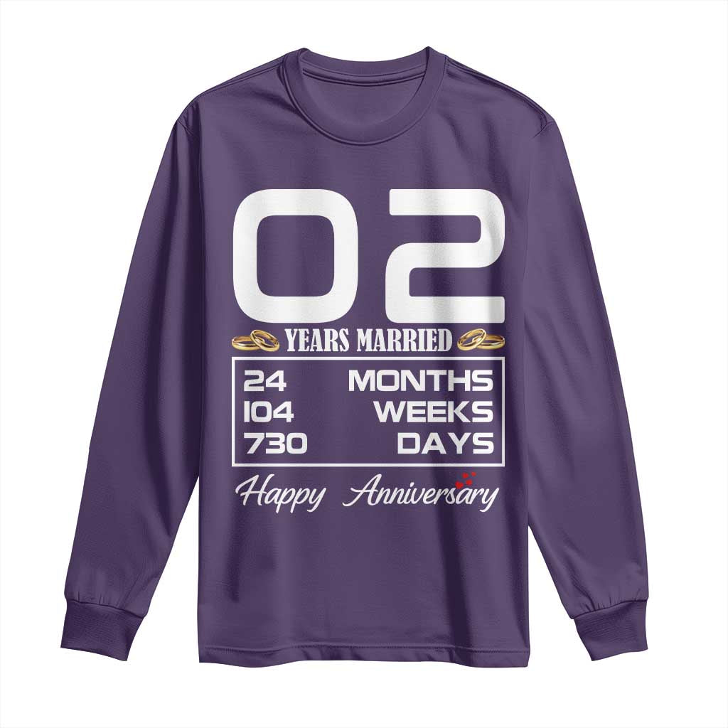 Vintage 2nd Wedding Anniversary Long Sleeve Shirt Two Years Married Gift