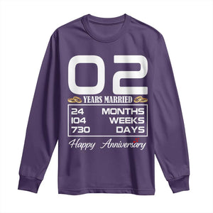 Vintage 2nd Wedding Anniversary Long Sleeve Shirt Two Years Married Gift