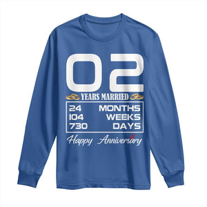 Vintage 2nd Wedding Anniversary Long Sleeve Shirt Two Years Married Gift