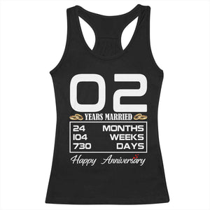Vintage 2nd Wedding Anniversary Racerback Tank Top Two Years Married Gift
