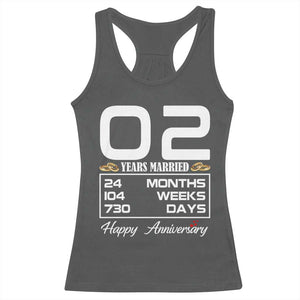 Vintage 2nd Wedding Anniversary Racerback Tank Top Two Years Married Gift