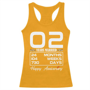 Vintage 2nd Wedding Anniversary Racerback Tank Top Two Years Married Gift