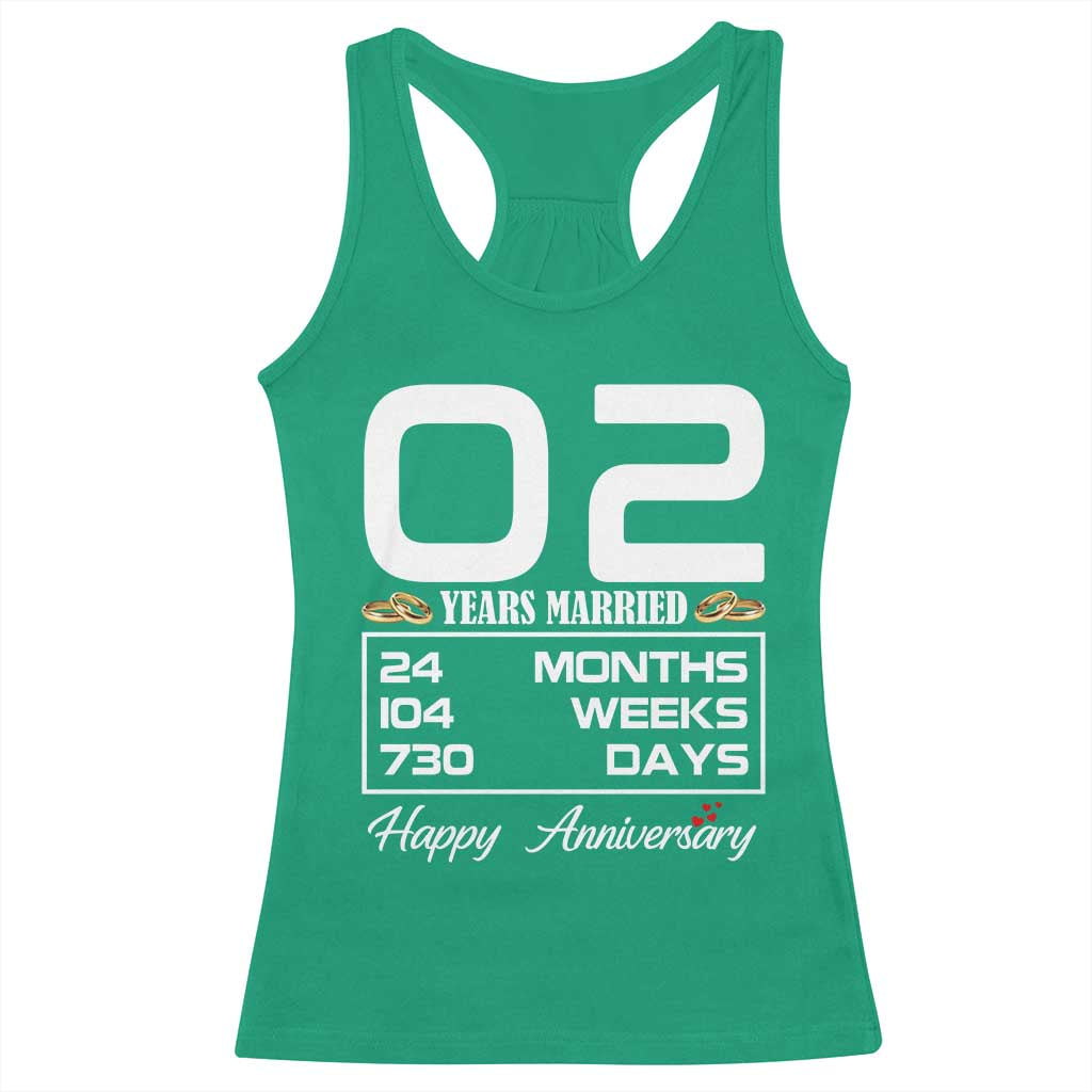 Vintage 2nd Wedding Anniversary Racerback Tank Top Two Years Married Gift