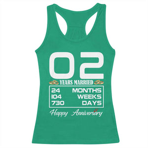 Vintage 2nd Wedding Anniversary Racerback Tank Top Two Years Married Gift