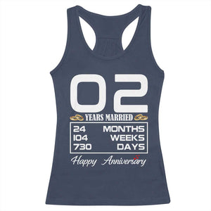 Vintage 2nd Wedding Anniversary Racerback Tank Top Two Years Married Gift