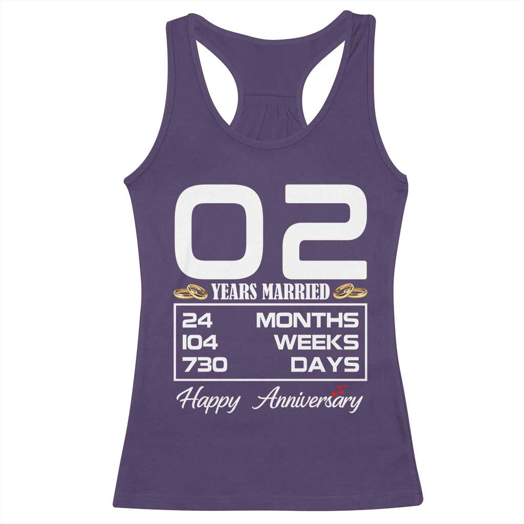 Vintage 2nd Wedding Anniversary Racerback Tank Top Two Years Married Gift
