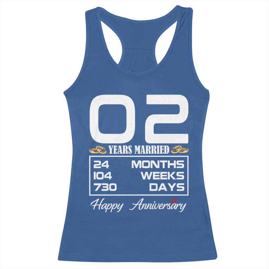 Vintage 2nd Wedding Anniversary Racerback Tank Top Two Years Married Gift
