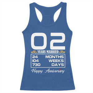 Vintage 2nd Wedding Anniversary Racerback Tank Top Two Years Married Gift