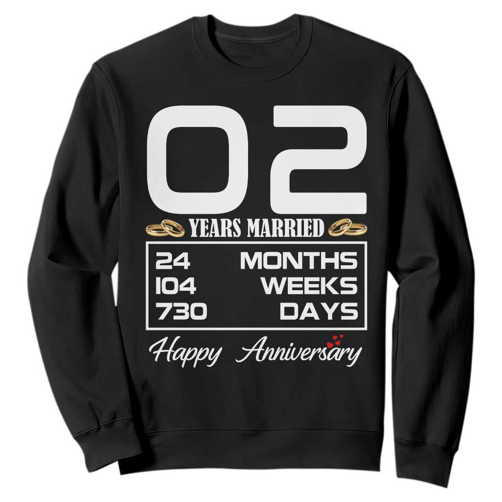 Vintage 2nd Wedding Anniversary Sweatshirt Two Years Married Gift