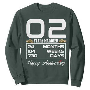 Vintage 2nd Wedding Anniversary Sweatshirt Two Years Married Gift