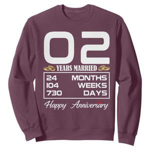 Vintage 2nd Wedding Anniversary Sweatshirt Two Years Married Gift