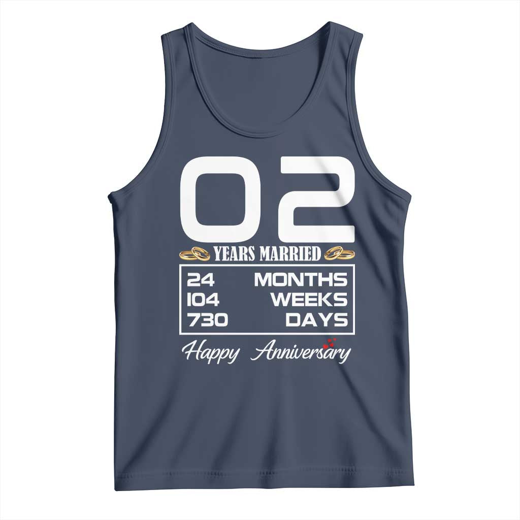 Vintage 2nd Wedding Anniversary Tank Top Two Years Married Gift