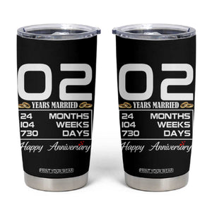 Vintage 2nd Wedding Anniversary Tumbler Cup Two Years Married Gift