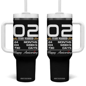 Vintage 2nd Wedding Anniversary Tumbler With Handle Two Years Married Gift