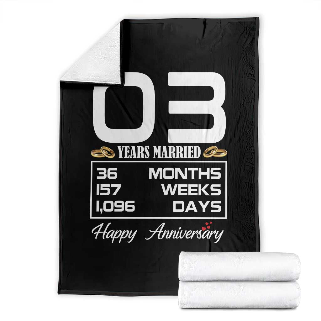 Vintage 3rd Wedding Anniversary Throw Blanket Three Years Married Gift