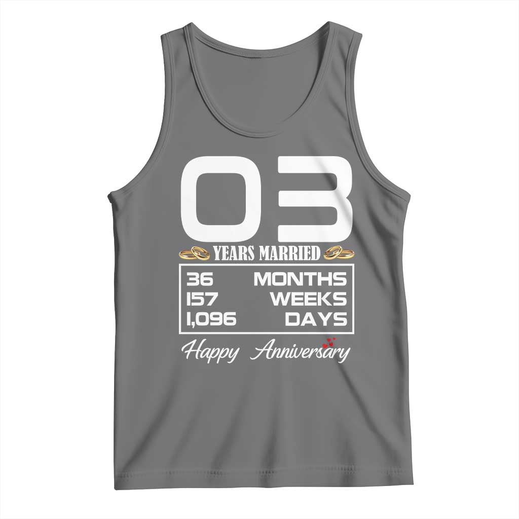 Vintage 3rd Wedding Anniversary Tank Top Three Years Married Gift