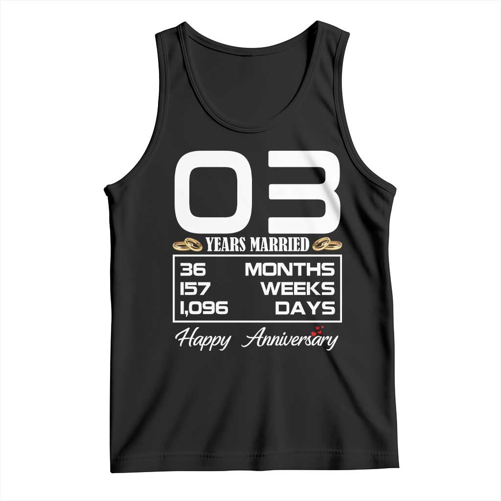 Vintage 3rd Wedding Anniversary Tank Top Three Years Married Gift