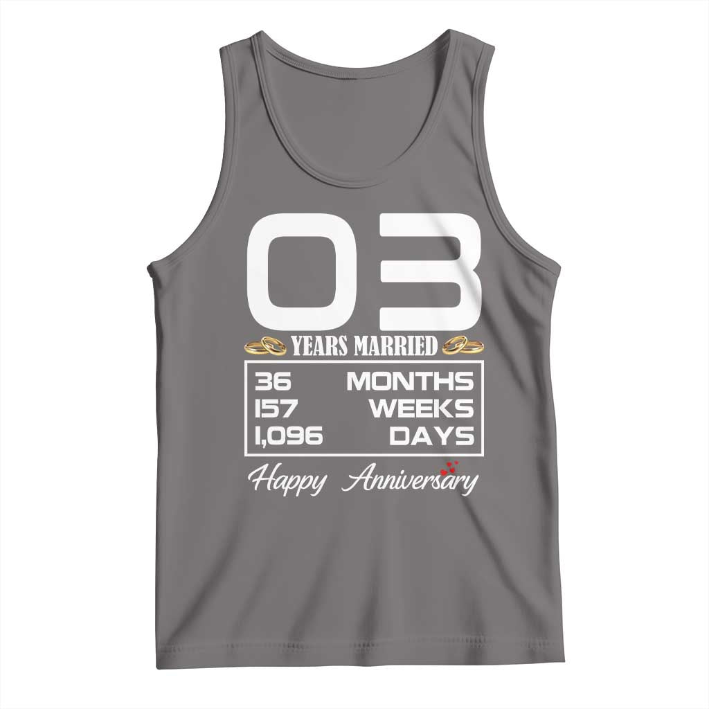 Vintage 3rd Wedding Anniversary Tank Top Three Years Married Gift