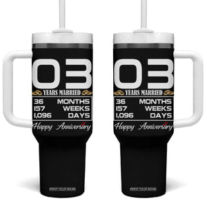 Vintage 3rd Wedding Anniversary Tumbler With Handle Three Years Married Gift