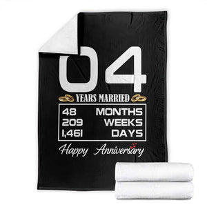 Vintage 4th Wedding Anniversary Throw Blanket Four Years Married Gift