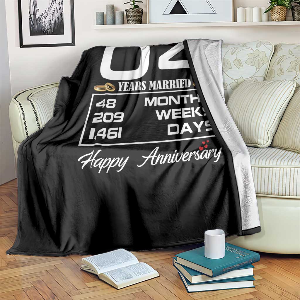 Vintage 4th Wedding Anniversary Throw Blanket Four Years Married Gift