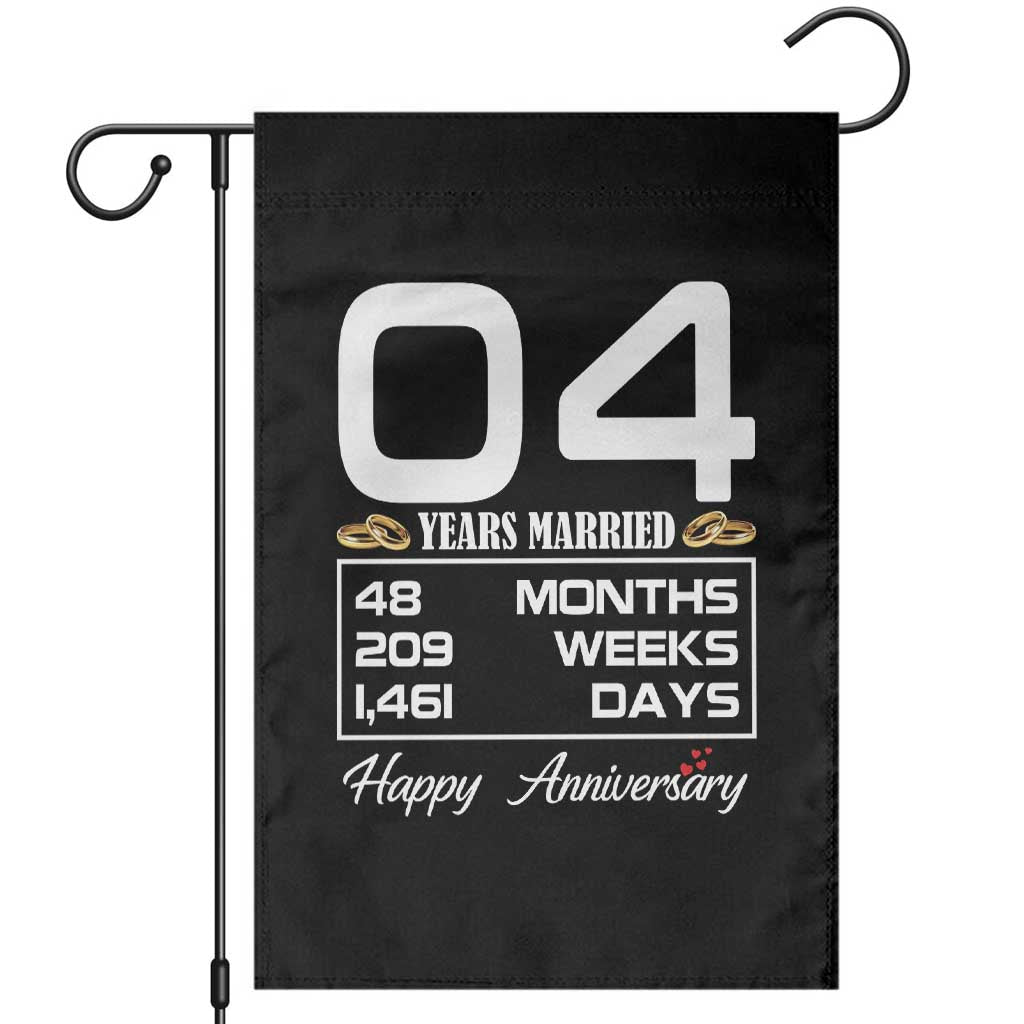 Vintage 4th Wedding Anniversary Garden Flag Four Years Married Gift