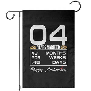 Vintage 4th Wedding Anniversary Garden Flag Four Years Married Gift
