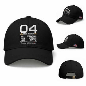 Vintage 4th Wedding Anniversary Baseball Cap Four Years Married Gift