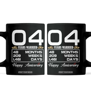 Vintage 4th Wedding Anniversary Coffee Mug Four Years Married Gift