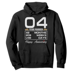 Vintage 4th Wedding Anniversary Hoodie Four Years Married Gift