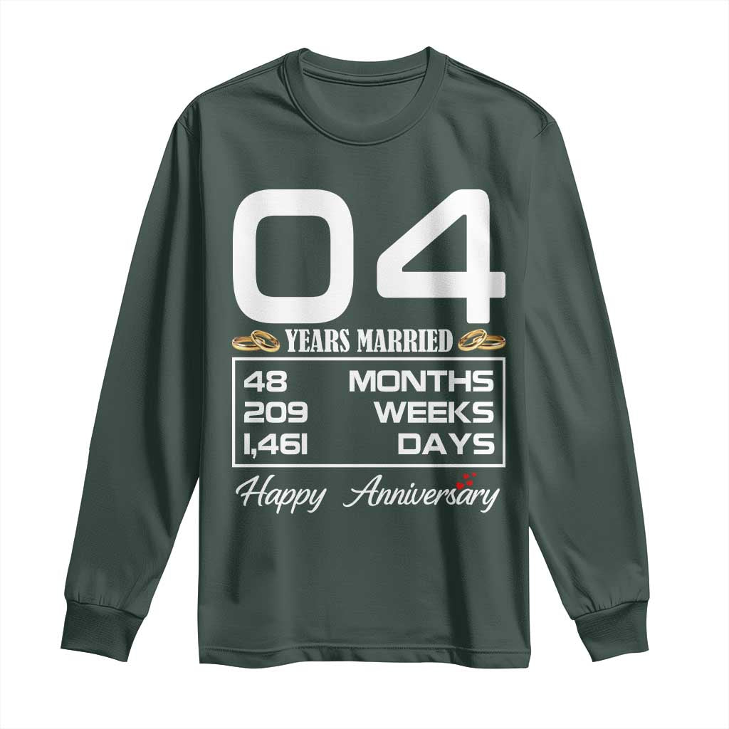 Vintage 4th Wedding Anniversary Long Sleeve Shirt Four Years Married Gift