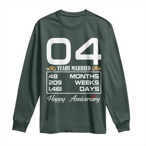 Vintage 4th Wedding Anniversary Long Sleeve Shirt Four Years Married Gift