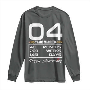 Vintage 4th Wedding Anniversary Long Sleeve Shirt Four Years Married Gift