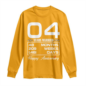 Vintage 4th Wedding Anniversary Long Sleeve Shirt Four Years Married Gift