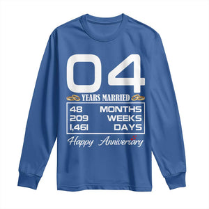 Vintage 4th Wedding Anniversary Long Sleeve Shirt Four Years Married Gift