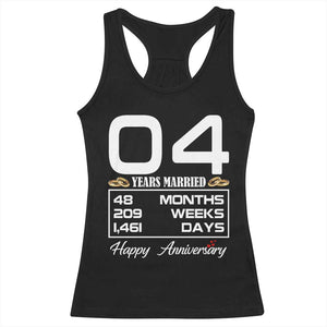 Vintage 4th Wedding Anniversary Racerback Tank Top Four Years Married Gift