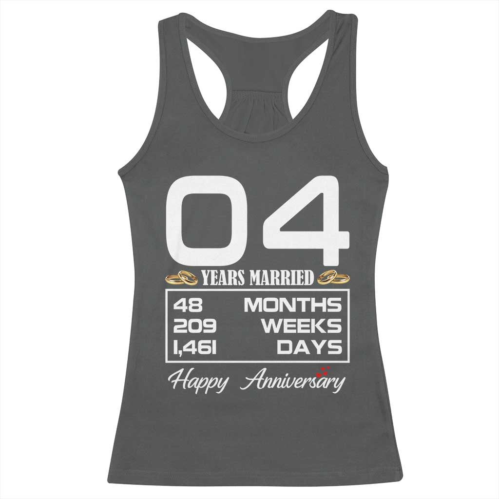 Vintage 4th Wedding Anniversary Racerback Tank Top Four Years Married Gift