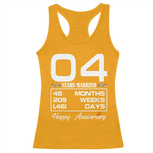 Vintage 4th Wedding Anniversary Racerback Tank Top Four Years Married Gift