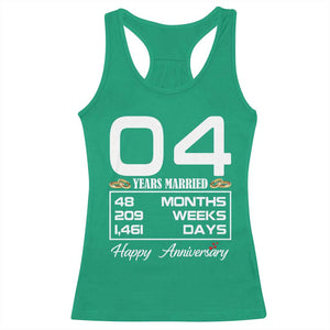 Vintage 4th Wedding Anniversary Racerback Tank Top Four Years Married Gift