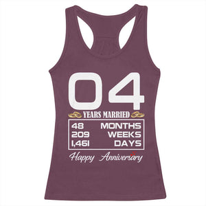 Vintage 4th Wedding Anniversary Racerback Tank Top Four Years Married Gift
