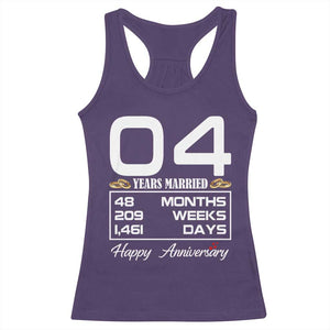 Vintage 4th Wedding Anniversary Racerback Tank Top Four Years Married Gift