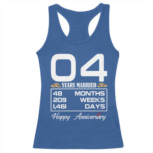 Vintage 4th Wedding Anniversary Racerback Tank Top Four Years Married Gift
