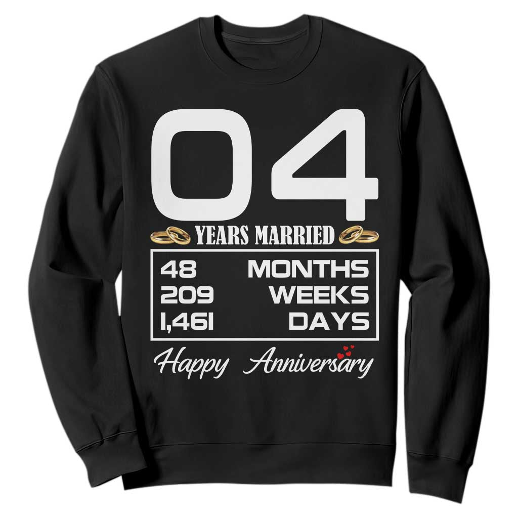 Vintage 4th Wedding Anniversary Sweatshirt Four Years Married Gift
