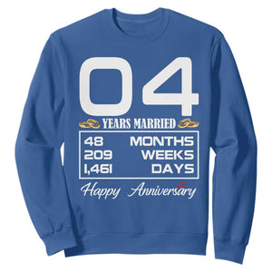 Vintage 4th Wedding Anniversary Sweatshirt Four Years Married Gift