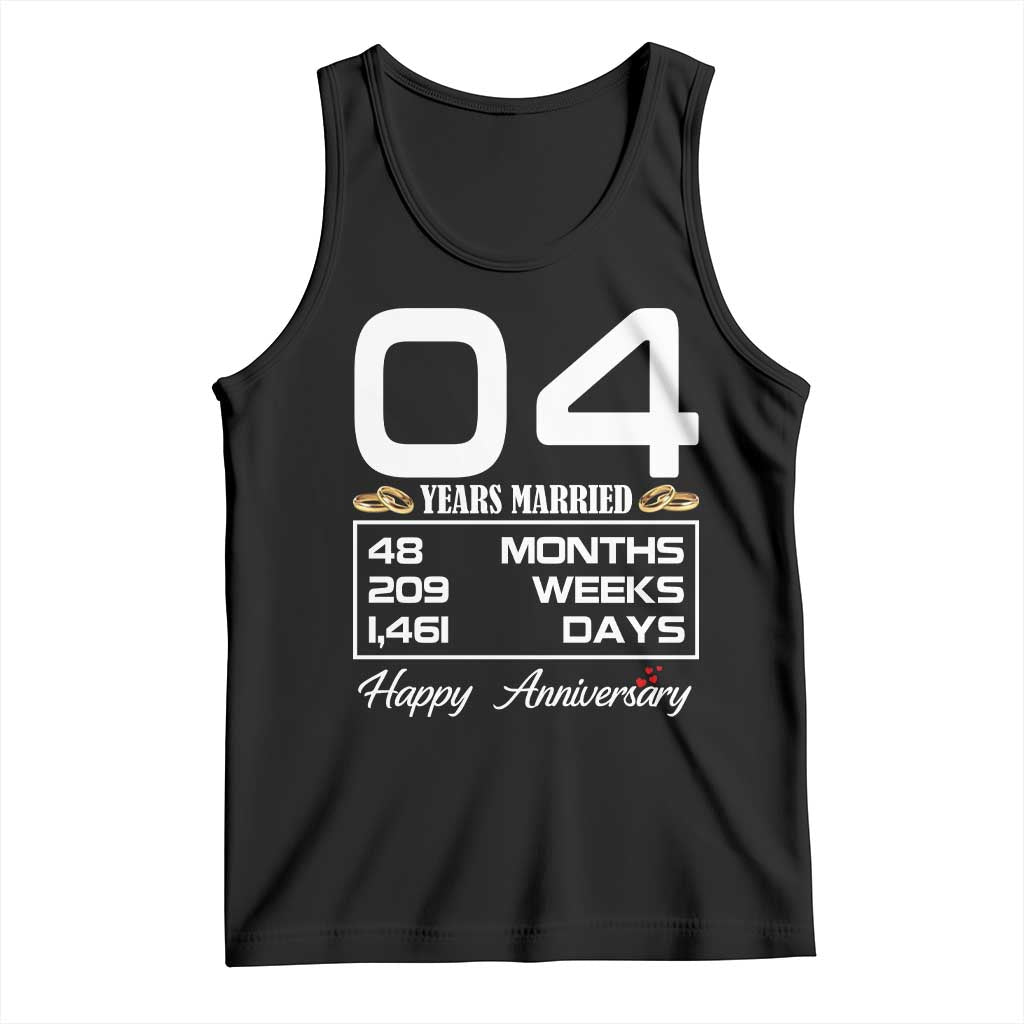 Vintage 4th Wedding Anniversary Tank Top Four Years Married Gift