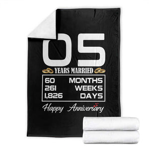 Vintage 5th Wedding Anniversary Throw Blanket Five Years Married Gift