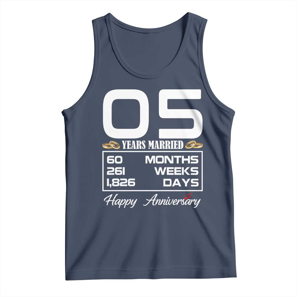 Vintage 5th Wedding Anniversary Tank Top Five Years Married Gift
