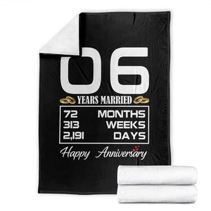 Vintage 6th Wedding Anniversary Throw Blanket Six Years Married Gift