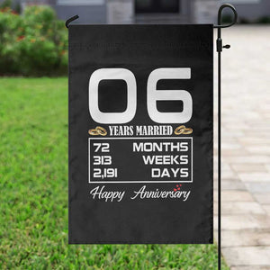 Vintage 6th Wedding Anniversary Garden Flag Six Years Married Gift